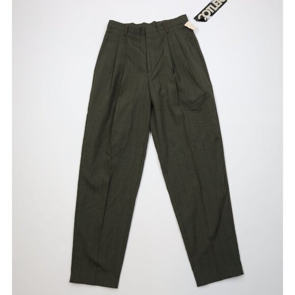 Deadstock Vtg 70s 80s Womens 28 Rayon Gabardine Knit High Waist Chino Pants USA